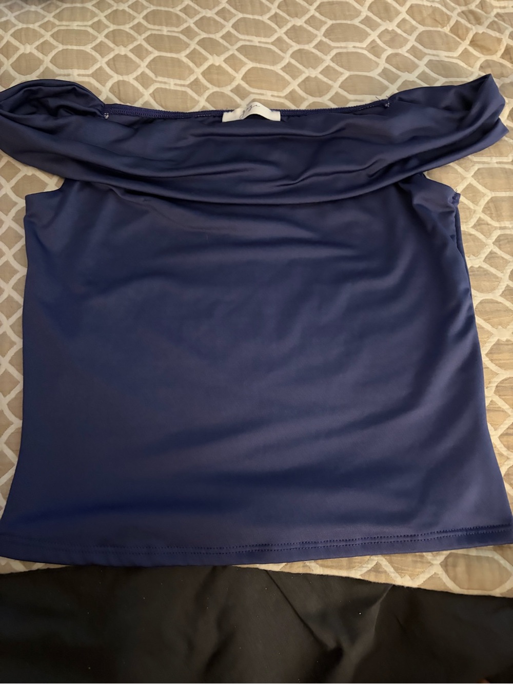 Women's Off-Shoulder Navy Top